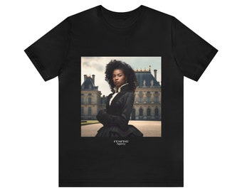 Tshirt unisexe en jersey a manches courtes avec Design elegant femme noire