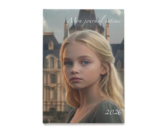 Mon Journal Intime elegant pour jeune fille  2026 Hardcover A5, French Chateau Portrait Journal